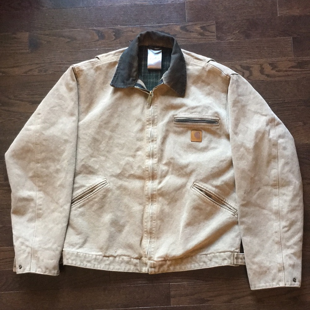Vintage Carhartt Detroit Tan/Khaki Jacket J97 Used
